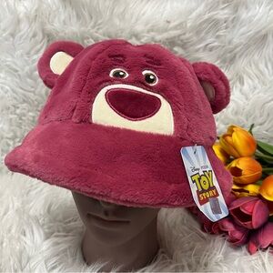 Disney strawberry Lotso Bear Plush Hat Winter Warm Hat Kawaii unisex Toy Story